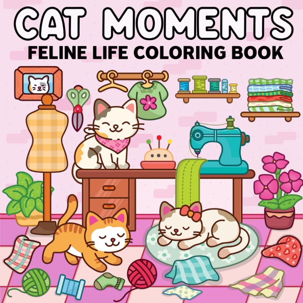 Cat Moments: A Bold and Easy Coloring Book for Adults and Teens | Relaxing and Cute Feline Scenes for Cat Lovers and Meow Life Fans