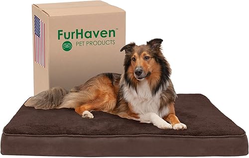 Furhaven Pet  Colchón ortopédico de espuma tradicional para perros y gatos, varios estilos, tamaños y colores
