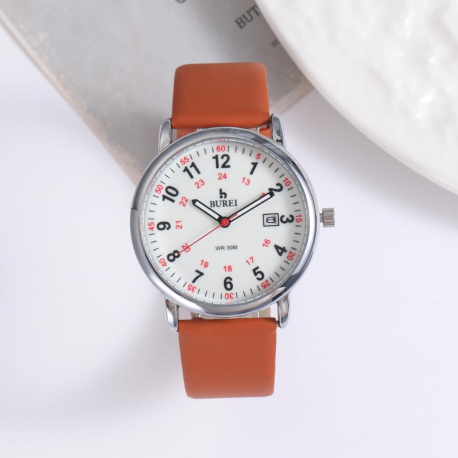 BUREI Women Men Wrist Watches for Nurse Medical Professionals Students Women Men, Waterproof 12/24 Hour Military Time Luminouse Easy Read Dial,Colorful Silicone Band. - Image 6