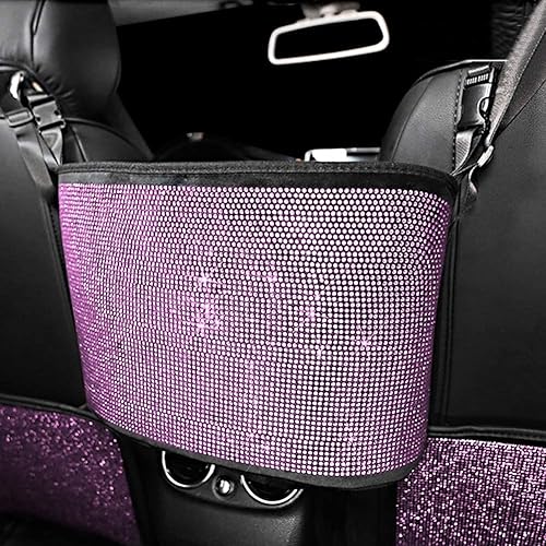 Miniatura 9 de Eing - Organizador de malla brillante para automóvil, para respaldo de asiento, barrera para niños y mascotas, soporte para cartera, almacenamiento