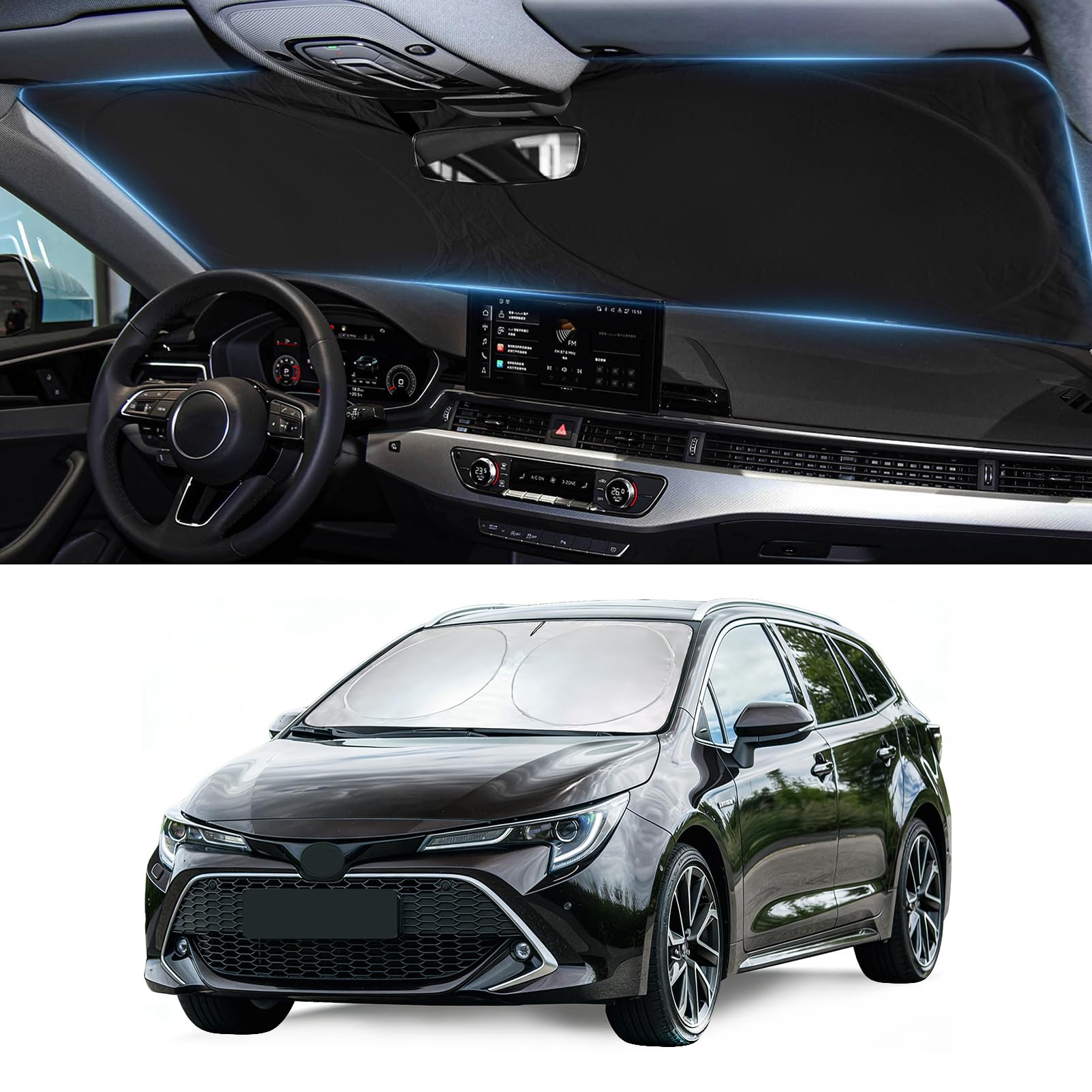 Windshield Sun Shade Cover for 2014-2019 Toyota Corolla Front Window Shade