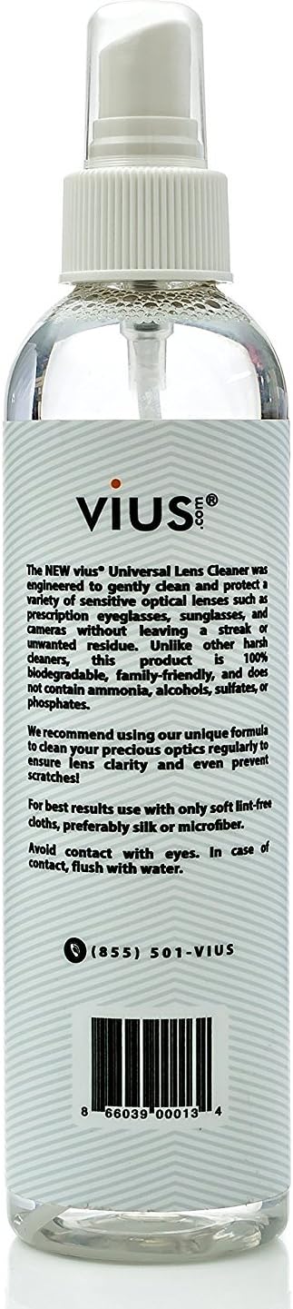 Lens Cleaner Kit – vius Premium Lens Cleaner Spray for Eyeglasses, Cameras, and Other Lenses - Gently Cleans Fingerprints, Dust, Oil (2oz Travel Pack) : Health & Household