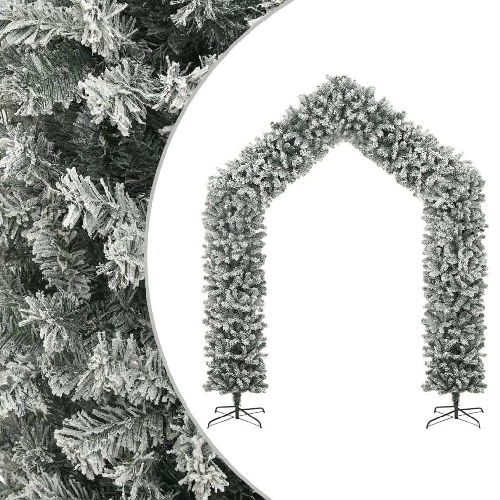 Vidaxl White And Green Christmas Tree Arch With Flocked Snow 270 Cm