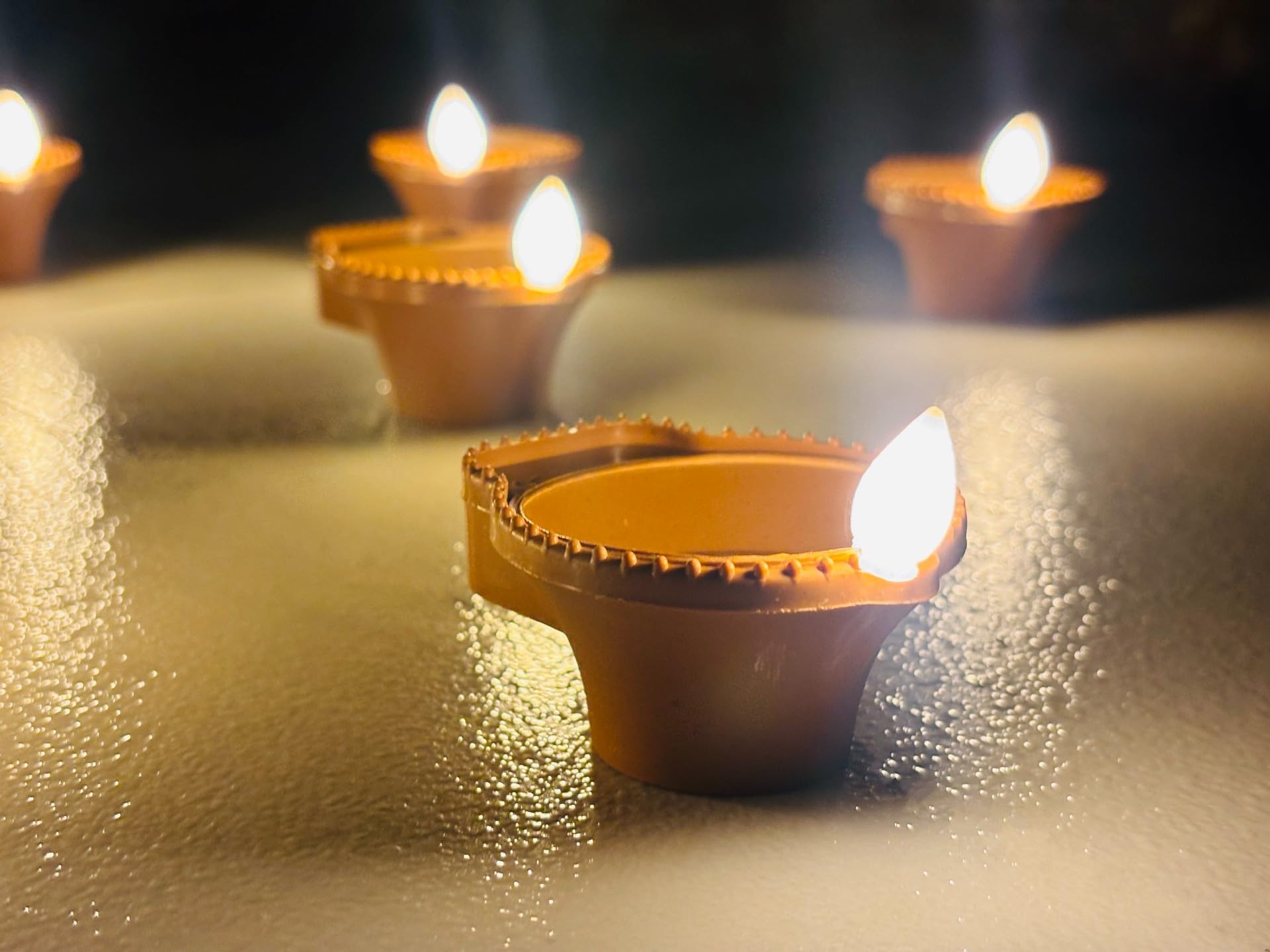 LED E-Diya (Set of 6) for Festivals, Diwali Decoration and Home Decorations, Warm Traditional ambience, Home Decoration Lights