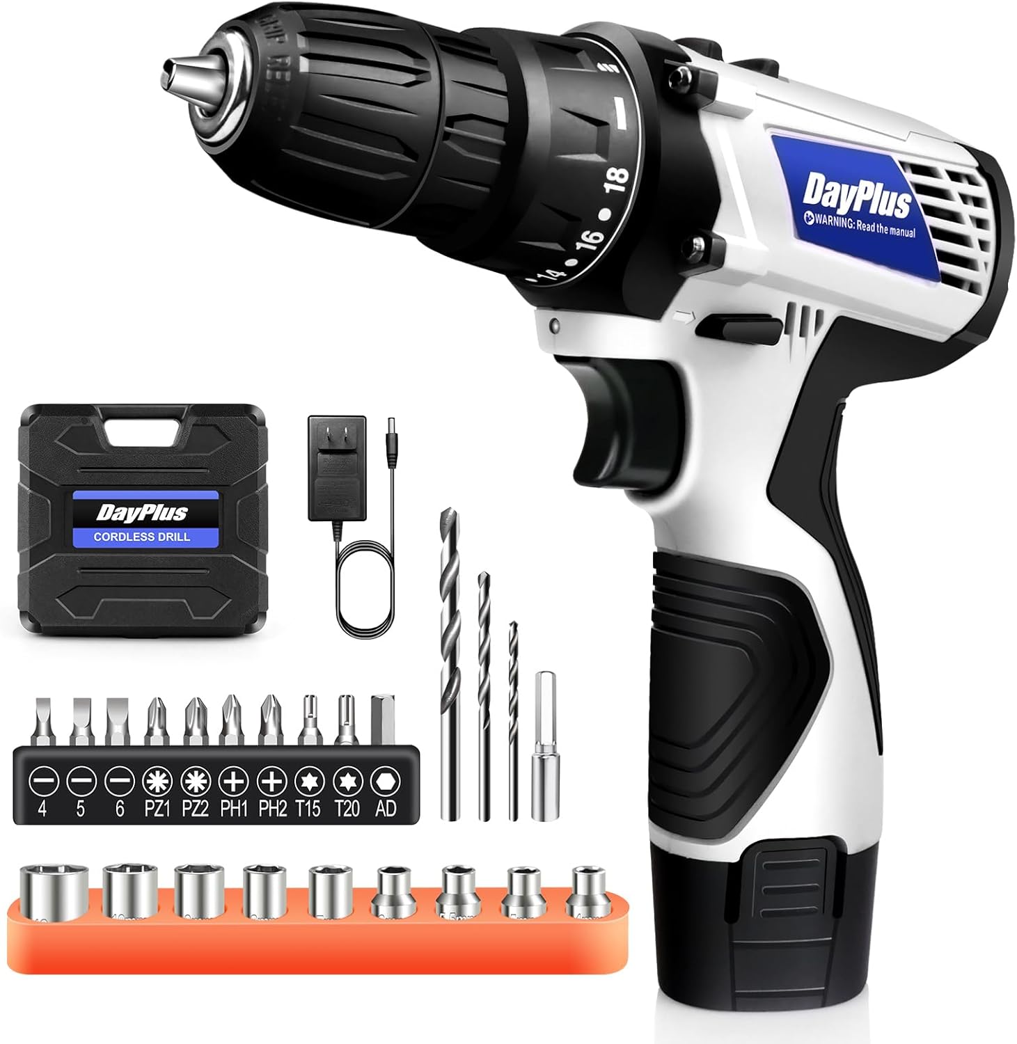 Taladro Atornillador Inalámbrico 12V AutoBaBa con Maletín y 23 Accesorios
