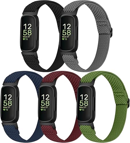 Miniatura 8 de XFYELE Elastic Nylon Bands Compatible with Fitbit Inspire 3Inspire 2Inspire HRInspireAce 3Ace 2 for Women Men, Soft Adjustable Stretchy Loop Straps