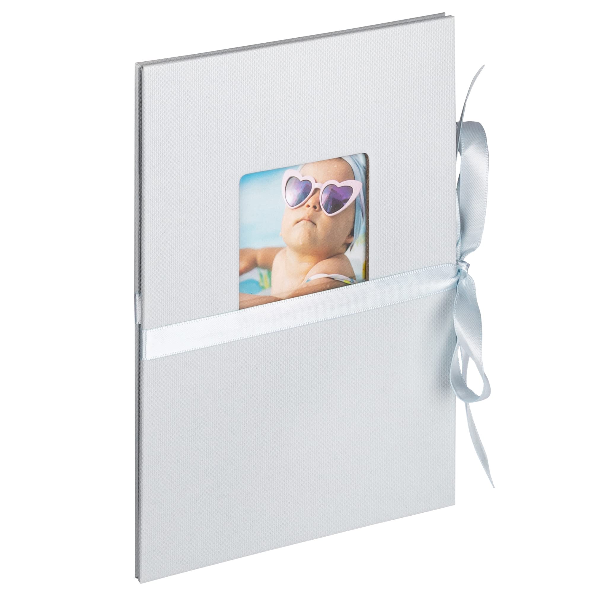 walther design Leporello hellblau 12 Fotos 10 x 15 cm mit Cover-Ausstanzung und Schleifenbindung Fun ML-350-BL