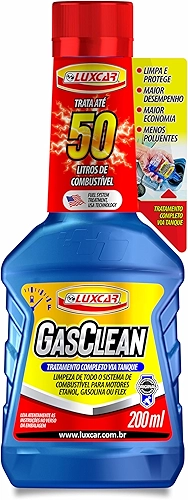 Luxcar Aditivo para Combustível GasClean 200 ml – Gasolina, Etanol ou Flex – Limpa e protege o sistema de injeção - Melhora desempenho e maior economia