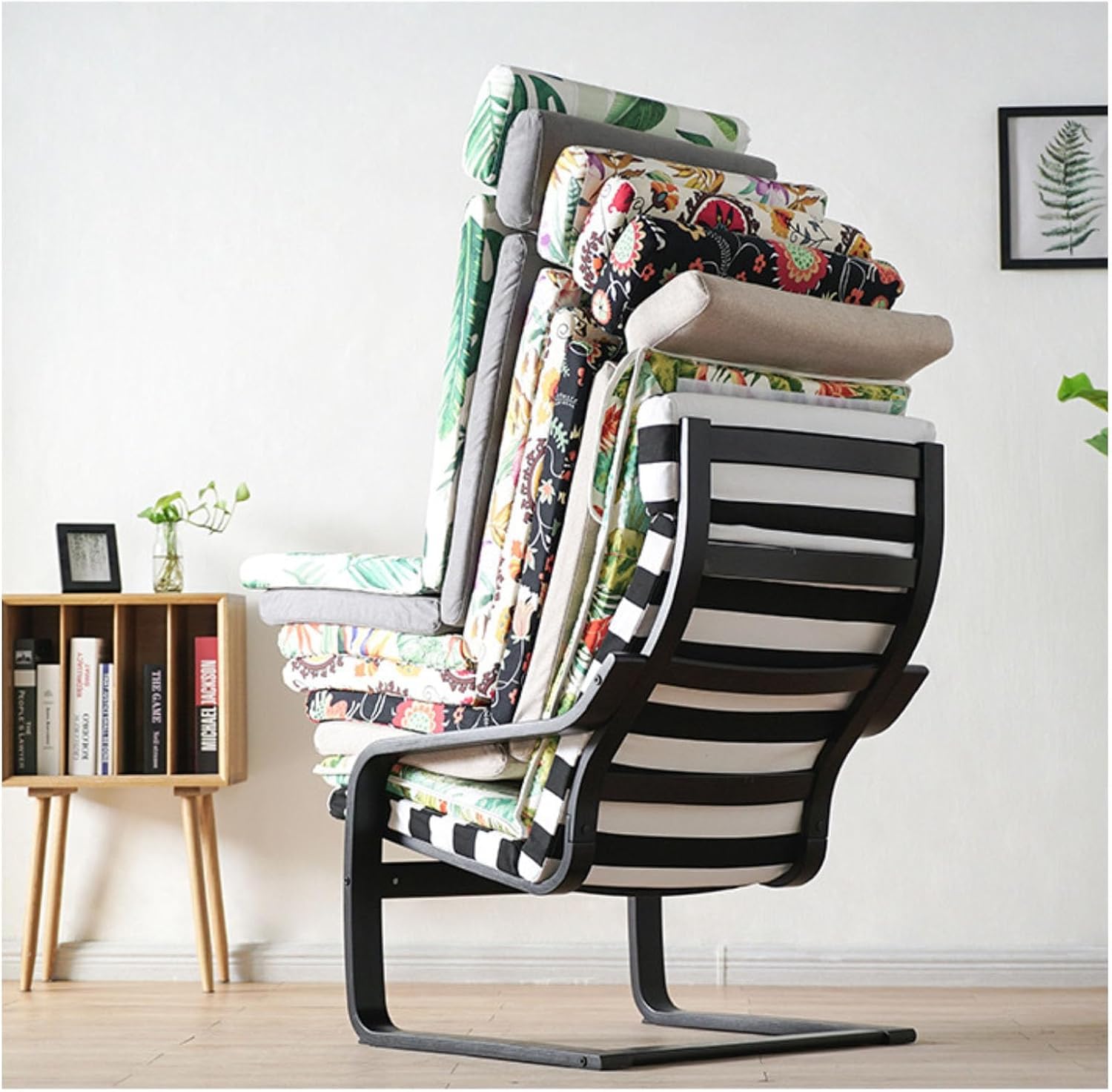 Sostituzione Cuscino Sedia Poang in Cotone, Copertura Poltrona Sfoderabile con Imbottitura Spessa,Emerald Green