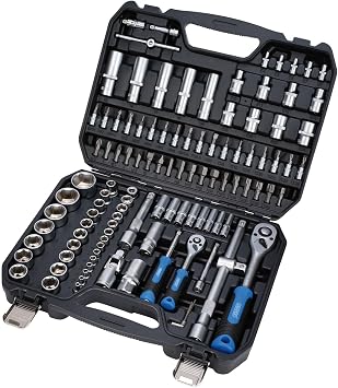 Draper 24230 HI-TORQ Metric Socket and Bit Set, 1/4" and 1/2" Sq. Dr. 110 Piece