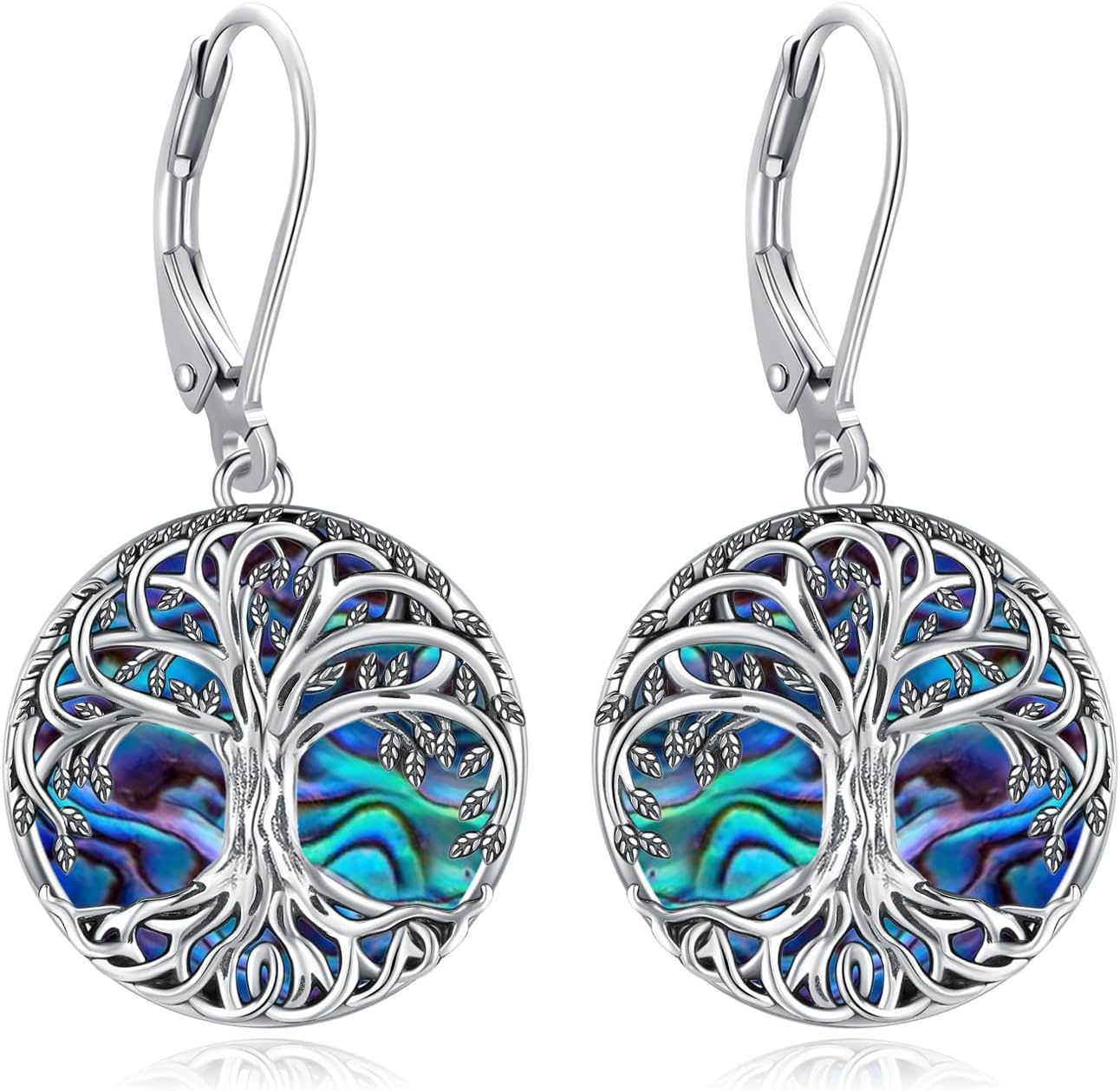 Tree of Life/Cat/Turtle/Butterfly/Flower/Celtic/Turquoise/Moonstone Dangle Earrings for Women Sterling Silver Cute Animals Drop Earrings Jewelry Gifts