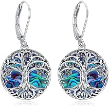 Tree of Life/Cat/Turtle/Butterfly/Flower/Celtic/Turquoise/Moonstone Dangle Earrings for Women Sterling Silver Cute Animals Drop Earrings Jewelry Gifts