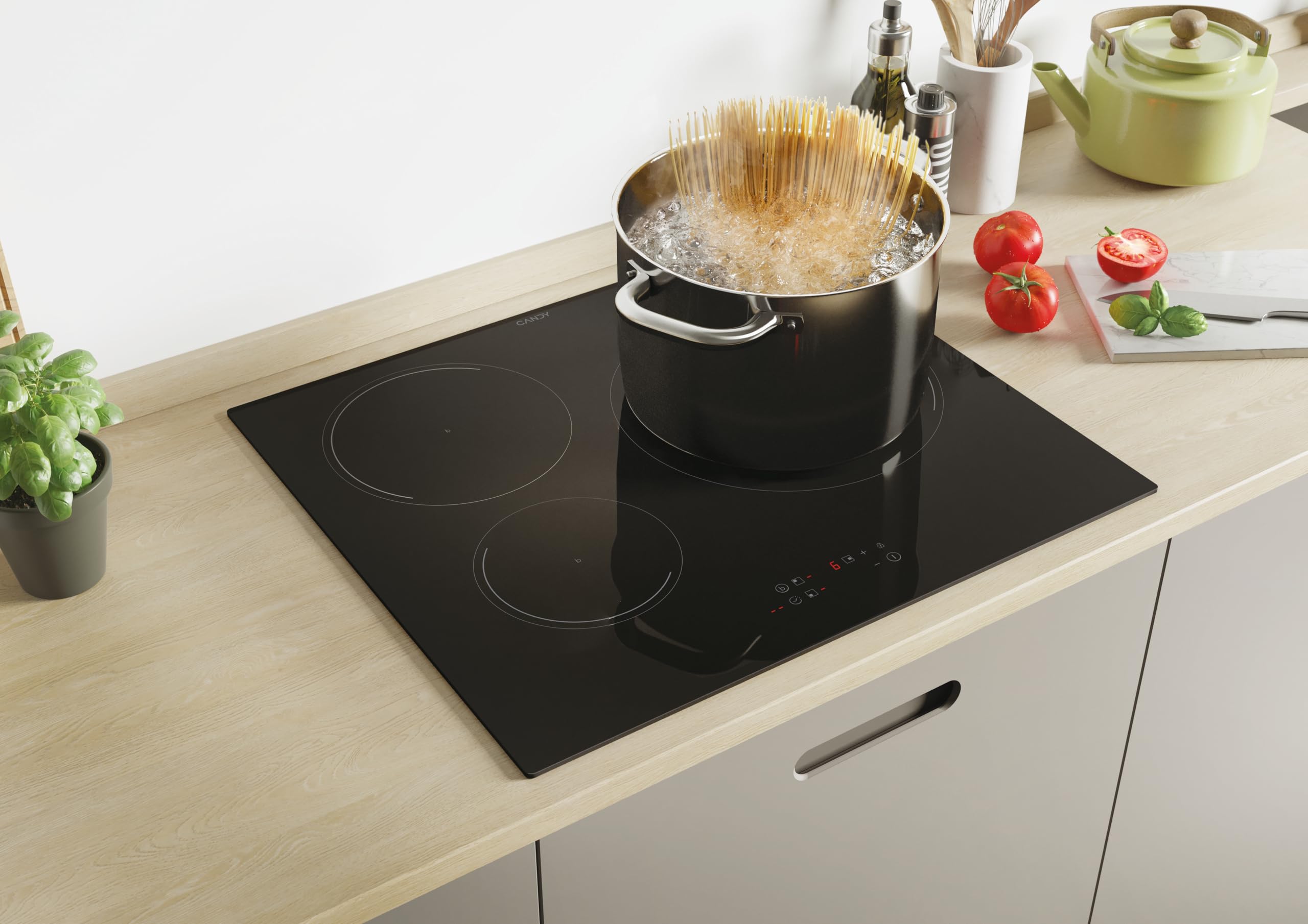 Candy CI633C/E14U Plaque à induction 60 cm 3 zones 7,2 kW 9 niveaux de puissance Booster