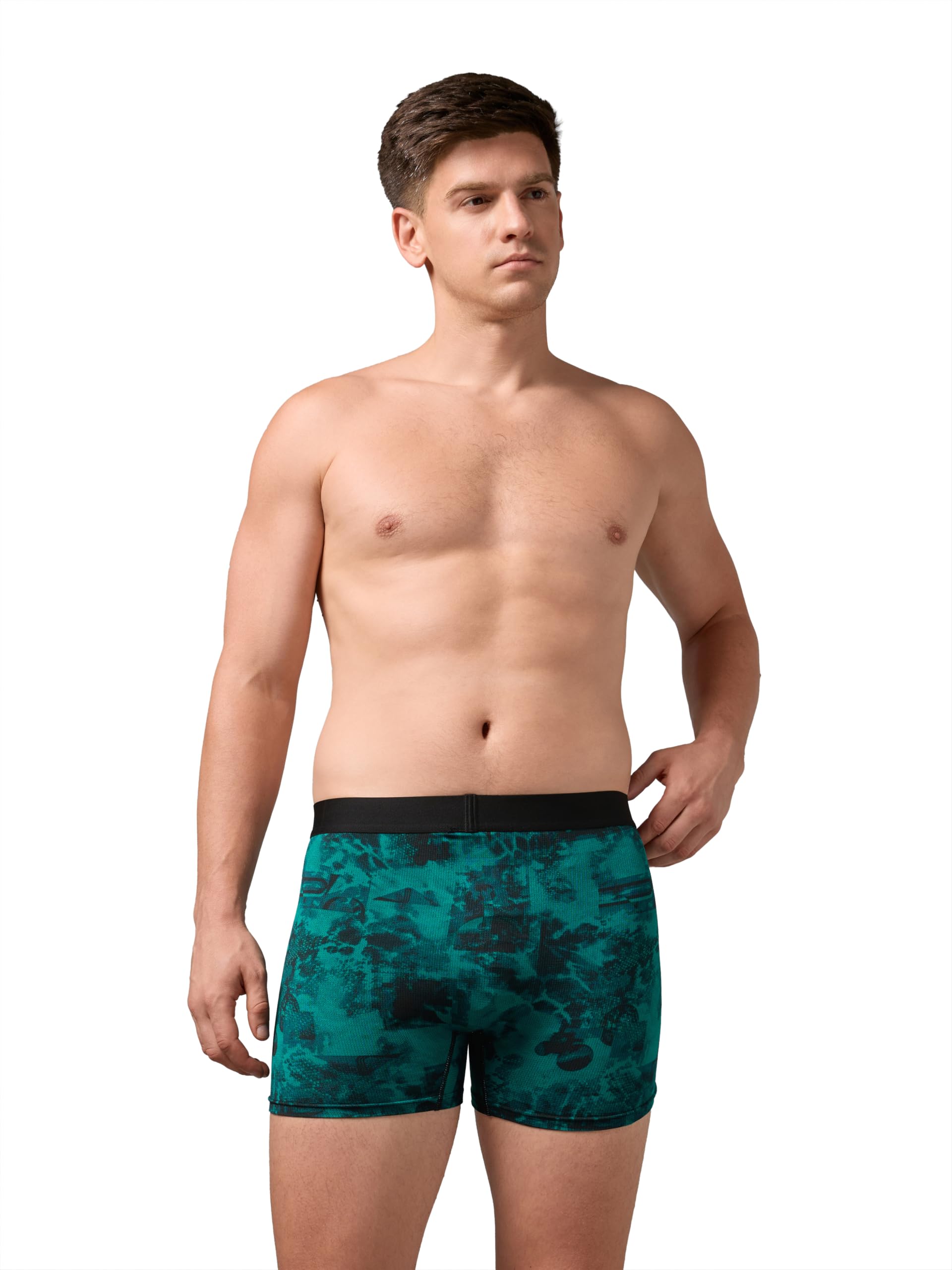 technosport Men's Printed Mid Rise Boxer Trunks ElastoLITE 4-Way Stretch Polyester Elasticated UPF50+ Quick Dry Anti Odour Sports Underwear-picture-11