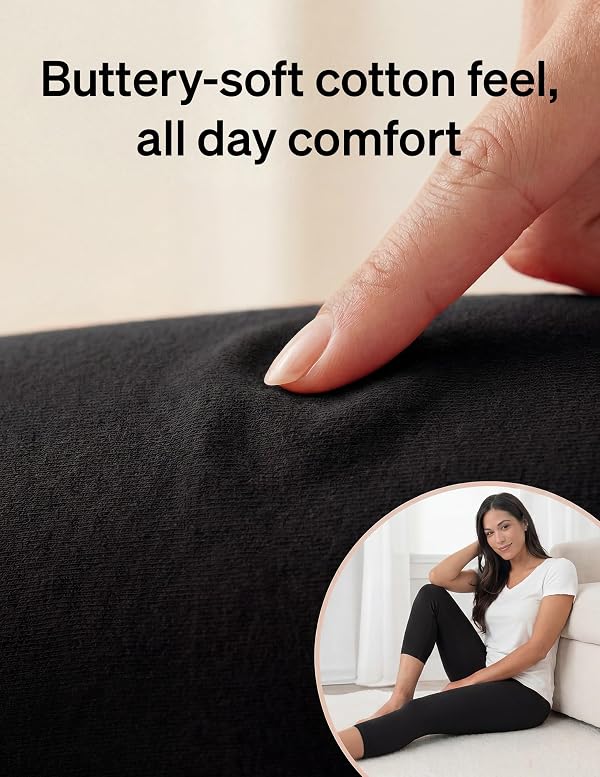 No nonsense Women’s Capri Leggings - Soft Cotton Feel, Comfortable & Perfect for Layering, Gentle Elastic Waistband, Women's Pants, Twilight, 1X by no nonsense - Used condition - Image 5
