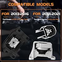 Vista 2 de Juego de 3 piezas de motor y montaje de transmisión compatible con Ford Escape 2013 2014 2015 2016, Transit Connect 2014-2021 2.0L 2.5L Motor