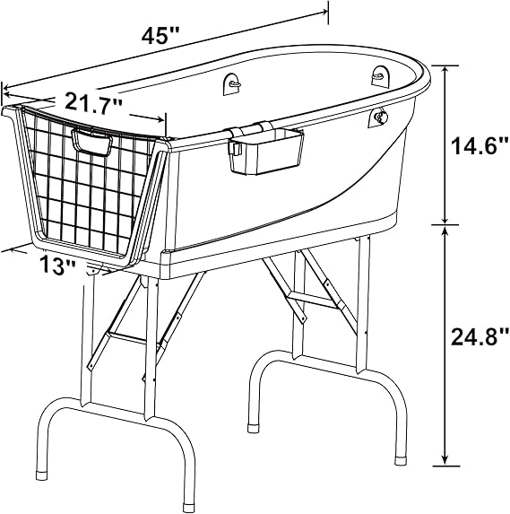 SHELANDY 45 Pet Grooming Bathtub Dog Wash Station | Heavy Duty Bathing Tub (Bathtub Only)