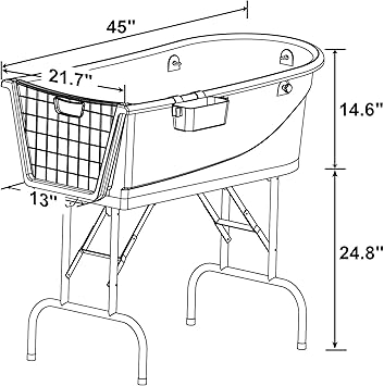 SHELANDY 45 Pet Grooming Bathtub Dog Wash Station | Heavy Duty Bathing Tub (Bathtub Only)