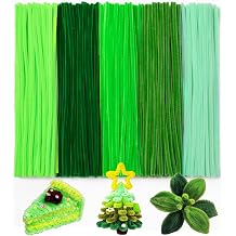 200 PCS Pipe Cleaners, 5 Colors Pipe Cleaners for Crafts, Arts and Crafts Supplies for DIY, Decorations Green