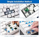 120pcs Blue Mechanical Keyboard Switches 3 Pin Keyboard Clicker Replacement Dustproof Waterproof Clicky Key Switches for Mechanical Gaming Keyboards (120pcs)