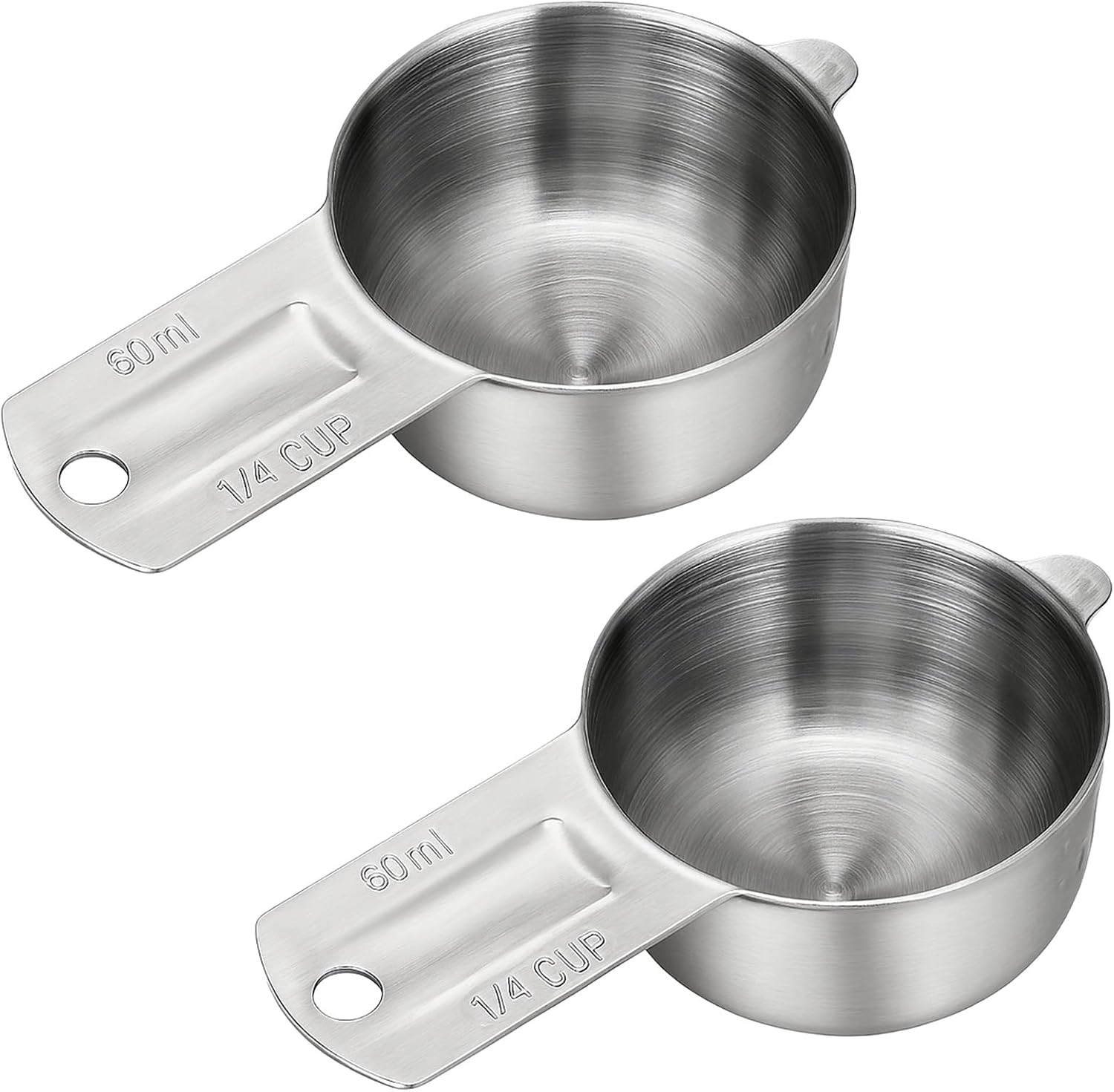 2 Pcs 1/4 Cup Stainless Steel Measuring Cup 60ml | 2oz | 60 cc