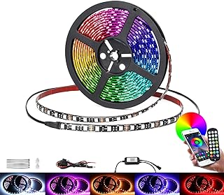 TIPHOPE RGB RV Led Awning Party Light,16.4FT RGB Dimmable Color Changing RV Camper LED Awning Lights Waterproof 12V RV Exterior Awning Lights with APP/Remote Control,for RV Camper Motorhome