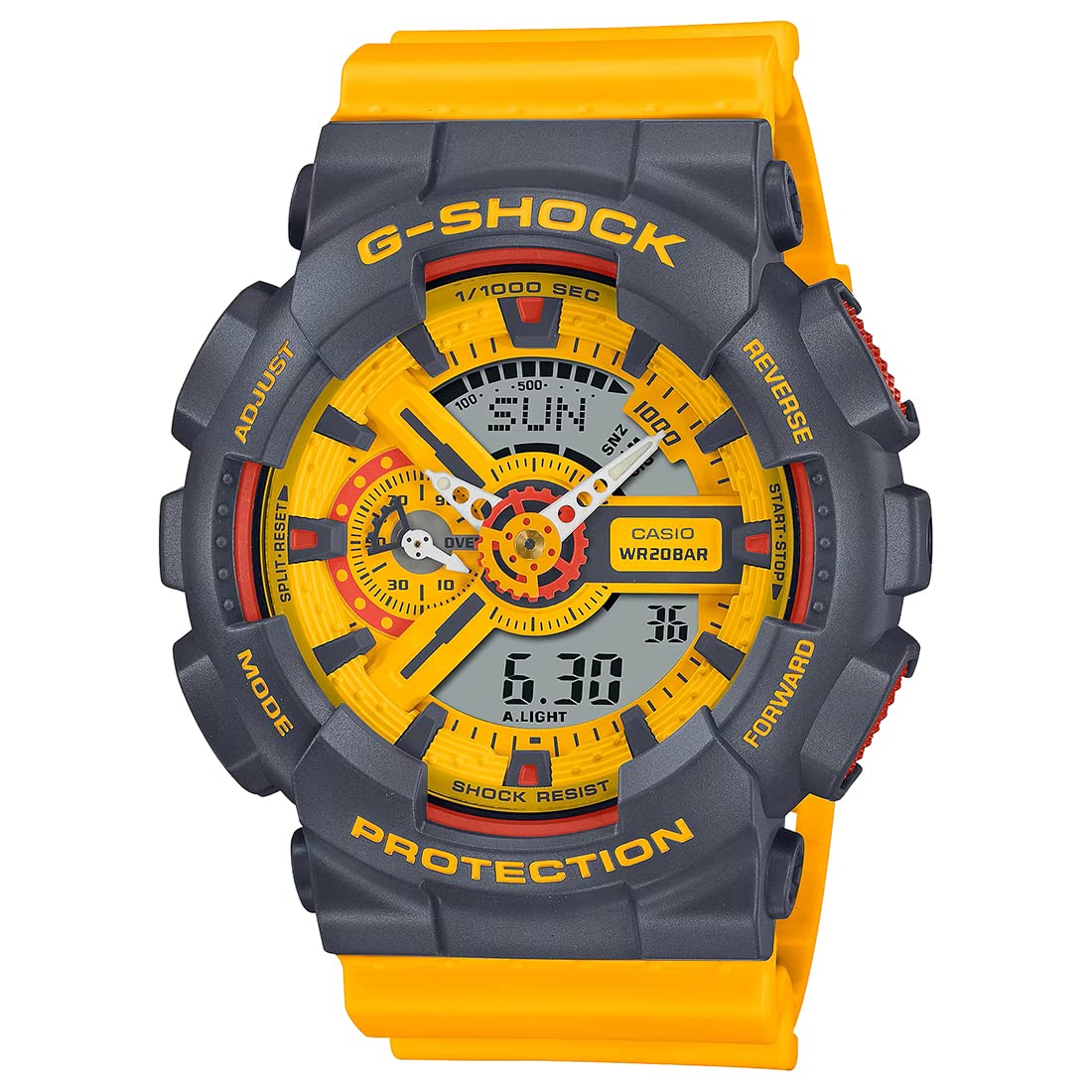 Casio Men Leather G-Shock AnalogDigital Yellow Dial Ga-110Y-9Adr (G1338), Band Color-Yellow (B0BW3J7LCS) Amazon Price History, Amazon Price Tracker
