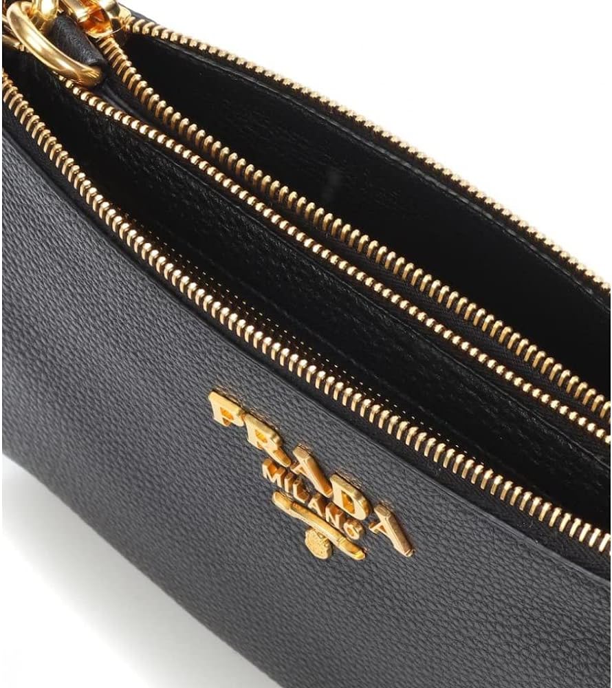 Interior view of Prada bag showing dual compartments