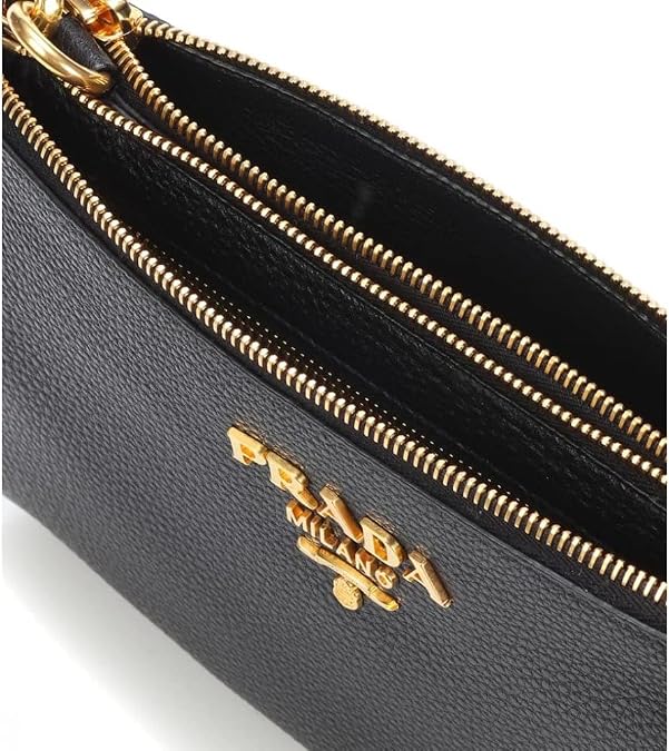 Prada Vitello Phenix Gold Hardware Black Crossbody 1BH046