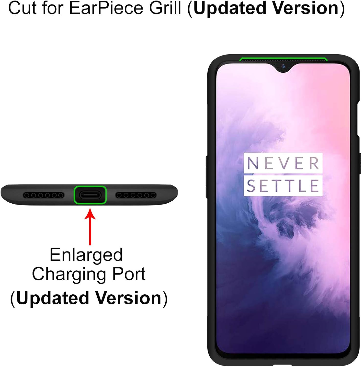 KAPAVER® Rugged Armor TPU Back Cover Case for OnePlus 7 (Black)