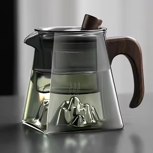 UMAI Borosilicate Glass Tea Pot (500ml) | Glass Kettle for Gas Stove | Stovetop Safe with Removable Glass Infuser Bamboo Handle & Lid | Tea Kettle Glass | Teapot | Tea Maker Kettle | Diwali Gift