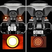 Vista 2 de Luz de señal de giro LED 1157 para motocicleta delantera y trasera, lente ahumada de 2 pulgadas, compatible con Harley Softail Touring Dyna Fat Boy
