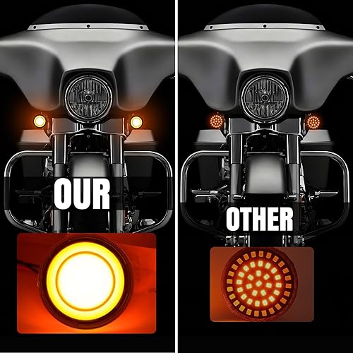Miniatura 2 de Luz de señal de giro LED 1157 para motocicleta delantera y trasera, lente ahumada de 2 pulgadas, compatible con Harley Softail Touring Dyna Fat Boy