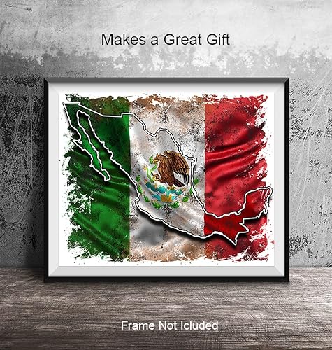 Miniatura 5 de Bandera de México, bandera mexicana, regalos de arte de pared mexicano, decoración de pared de arte chicano, bandera artes decoraciones para cuartos