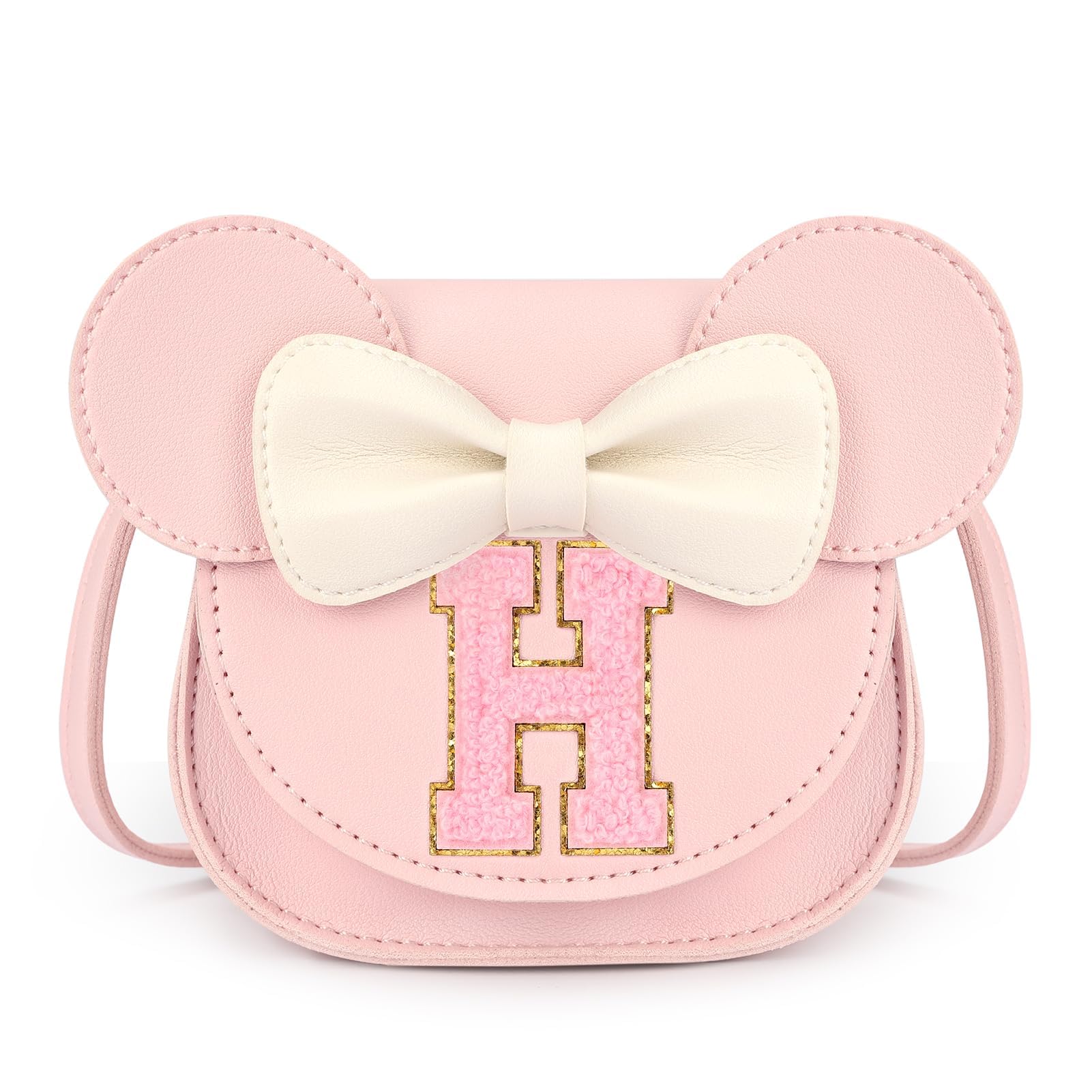 mibasies Toddler Purse for Girls Age 3-8, Pink Letter H Toy Birthday Gift