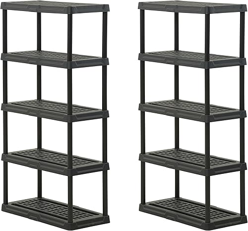 Miniatura 7 de CENTREX CX 4-Tier Heavy Duty Plastic Storage Shelves that Support up to 150lbs/shelf, Organization and Storage, Weather-Resistant Design, Easy