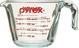 Pyrex Prepware 1-Cup Measuring Cup, Clear with Red Measurements