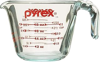 Best Pyrex Prepware 1-Cup Measuring Cup, Clear with Red Measurements Review 