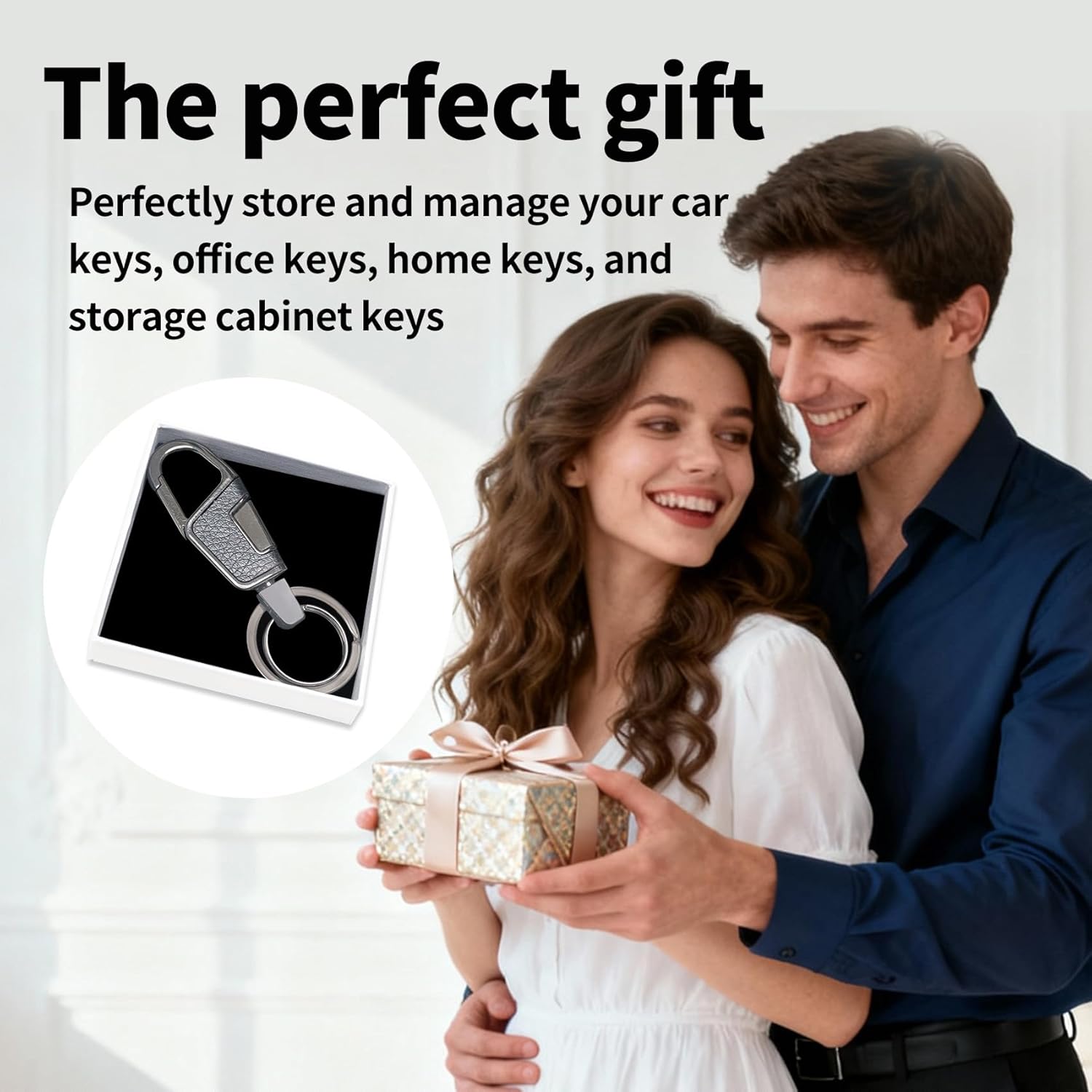 Keychain and Key Ring,Key Organizer for Car Office House Keys,Zinc Alloy Key Chain,Key Holder Gift for Women Men - Image 8