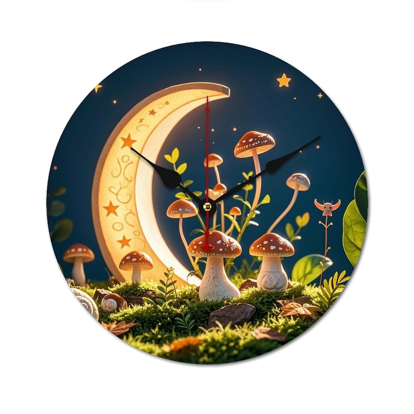 Horloge murale en bois lune et étoiles pour créer une ambiance zen dans la chambre