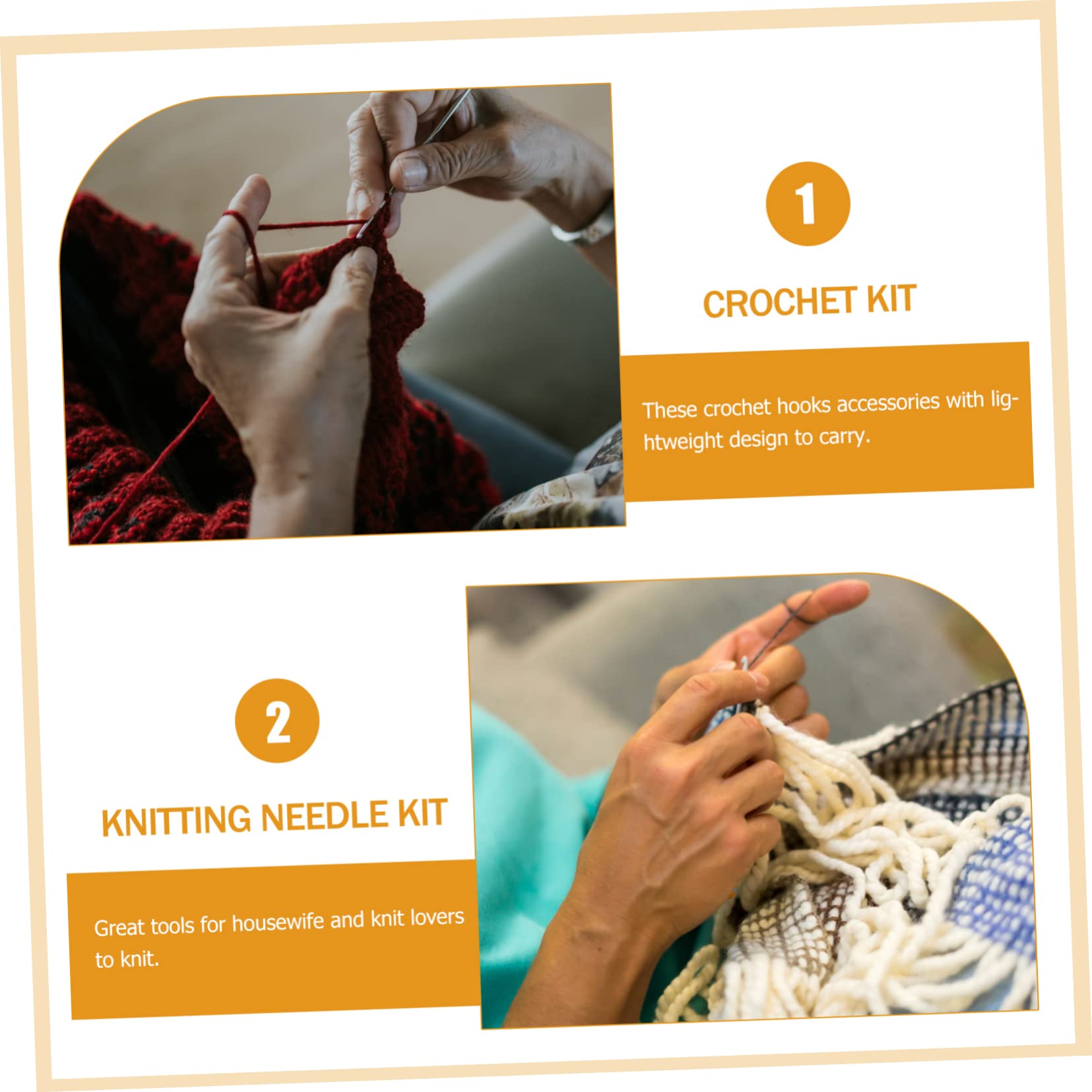5 Juegos de Hilos de Tejido Kit de Ganchillo for Niños Kit de Ganchillo for Niños Kit de Agujas de Tejer Tamaños de Agujas de Ganchillo Kit de Tejer Mango Agujas de Tejer Marcadores de Tejer Herramien