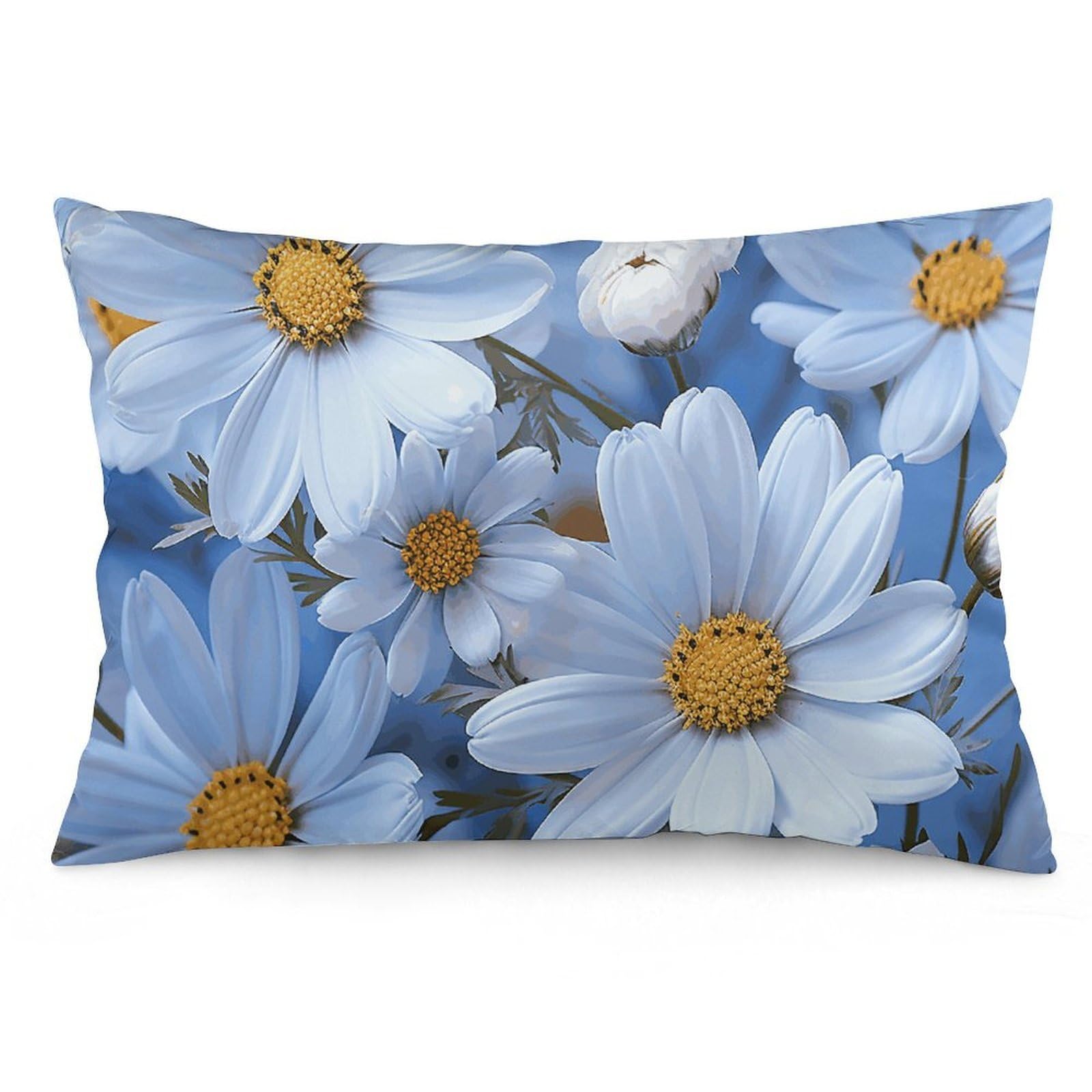 NTVOWPZO 2 Pack Decoration Throw Pillow Covers 12 "x20 Pillowcases Covers Daisy Blue Pillowcases Modern Farmhouse Home Decor Sofa Cushions Covers for Couch Bed Living Room
