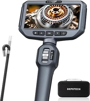 Two-Way Articulating Borescope Camera with Light, DEPSTECH Industrial Endoscope with Articulated Probe, Flexible Mechanic Snake Inspection Camera for Wall Automotive Engine Inspect-5FT