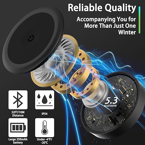 Miniatura 3 de Altavoces para Casco de Esquí, Auriculares Estéreo Inalámbricos para Esquí, Auriculares Bluetooth Verdaderamente Inalámbricos Drop-in con Botones de