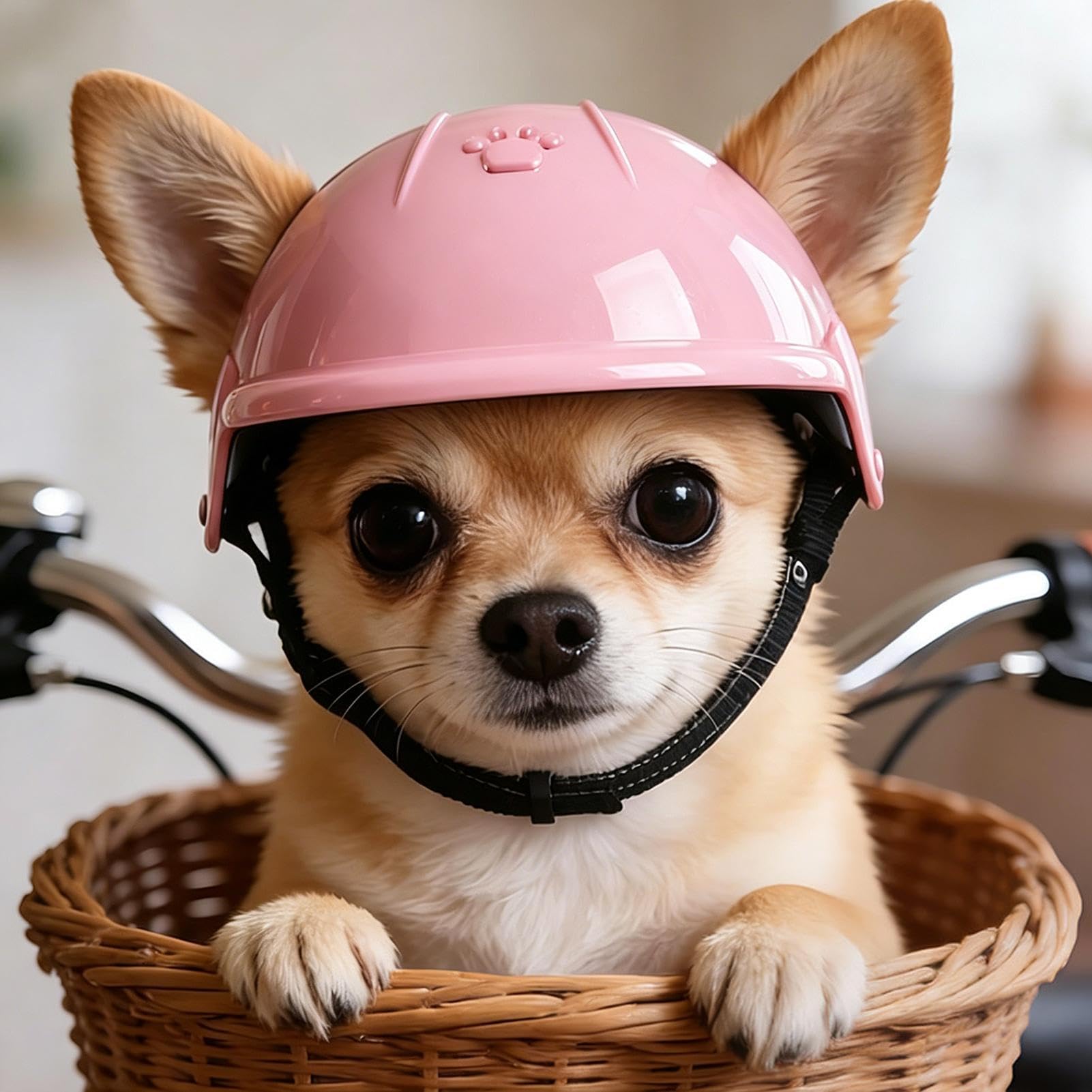Casco Per Gatto E Cane Con Cinghias Regolabile | Copricapo Protettivo Antiscivolo Leggero Per Animali | Sicurezza Per Moto Bicicletta Campeggio Viaggi Esterni