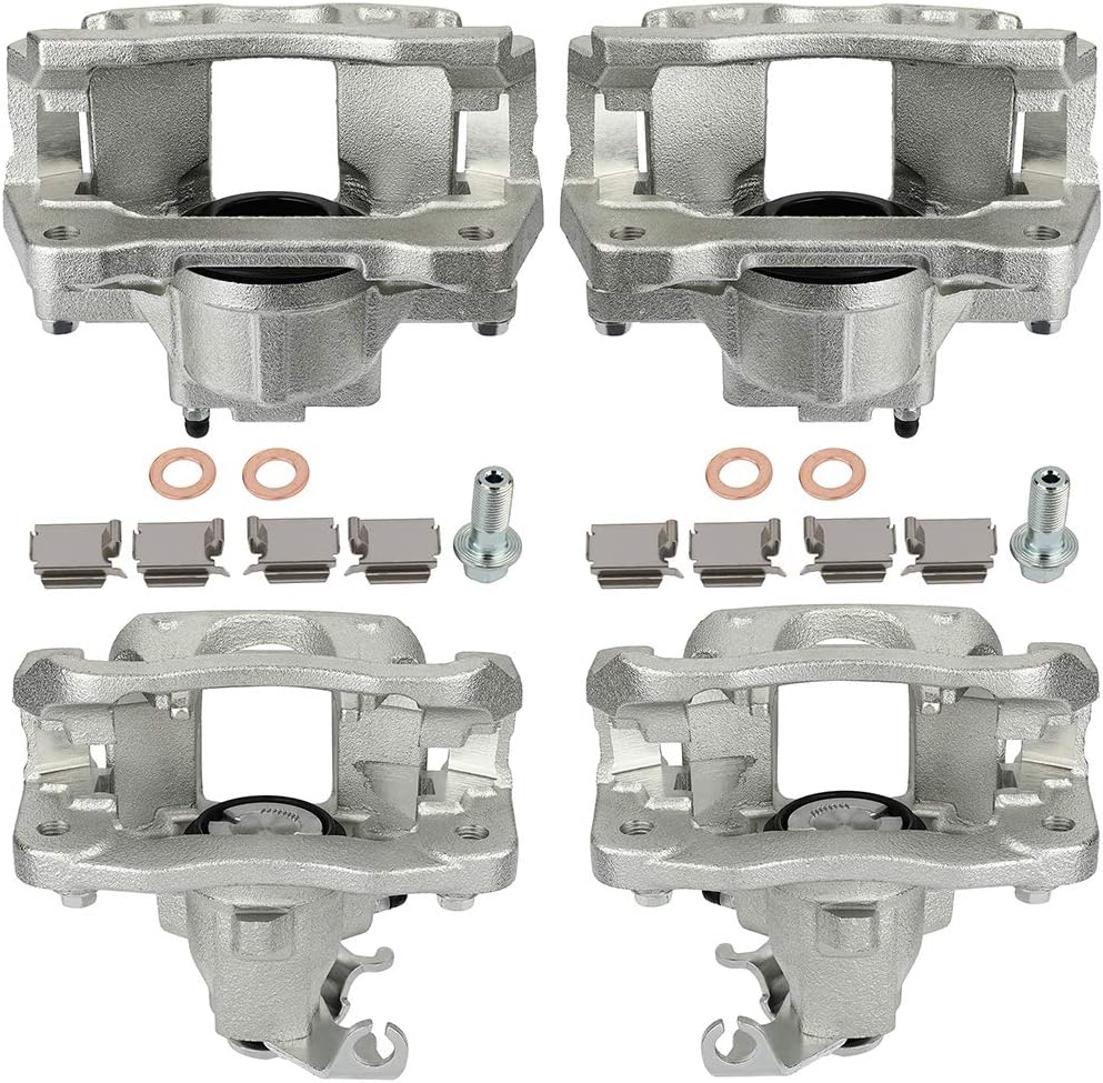 Disc Brake Caliper Assembly ANPART 18B5081 18B5080 18B5045 18B5044 w/Bracket Front & Rear Sets of 4 Compatible For Chrysler 2008-2012,For Dodge 2008-2016,For Ram 2012,For Volkswagen 2009-2012