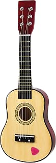 Bino World of Toys Guitarra de Juguete con 6 Cuerdas Ajustables para niños a Partir de 3 años (Instrumento Musical para niños, Guitarra Infantil con 23 Pulgadas), Marrón