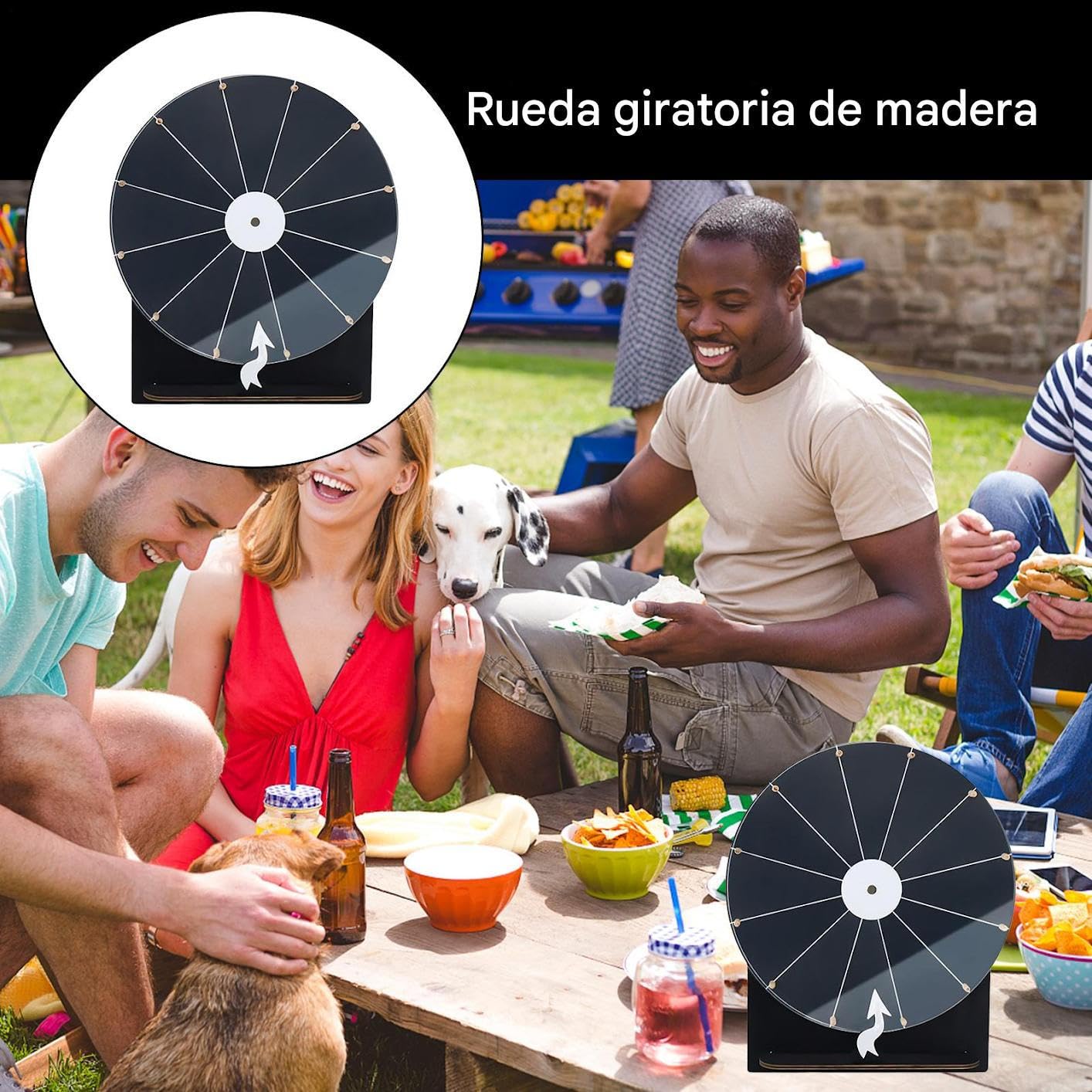 Ruleta De Premios | Ruleta De 28 cm Madera | Accesorios Juegos Noche Borrable para Adultos Adolescentes | Organizadores Eventos Fiestas Aula Recompensas Celebraciones Familiares