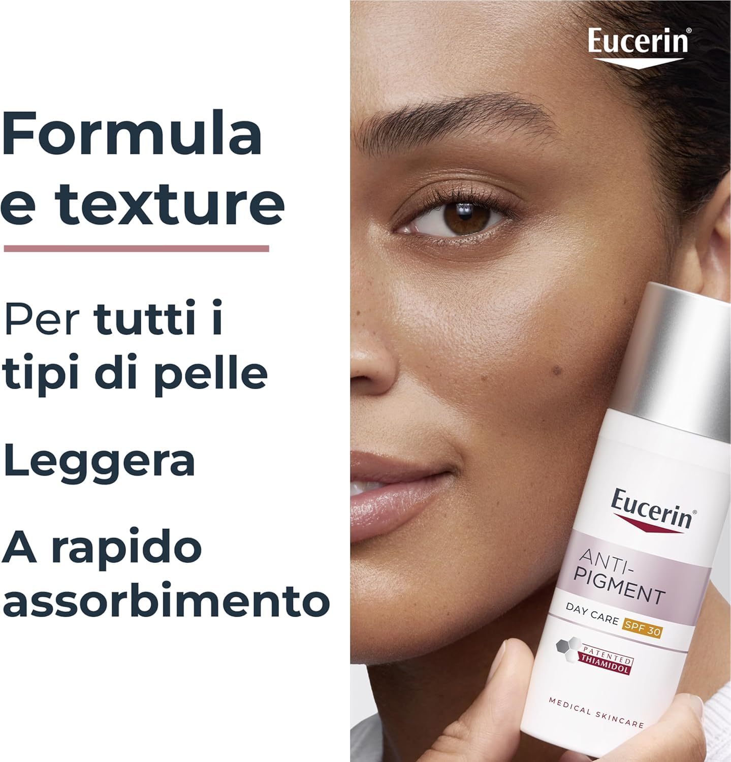 Eucerin Anti-Pigment Crema Viso Giorno SPF30 50 ml, Crema antimacchie viso per una pelle più uniforme e luminosa, Formula arricchita con SPF 30, filtri UV e Thiamidol per tutti i tipi di pelle