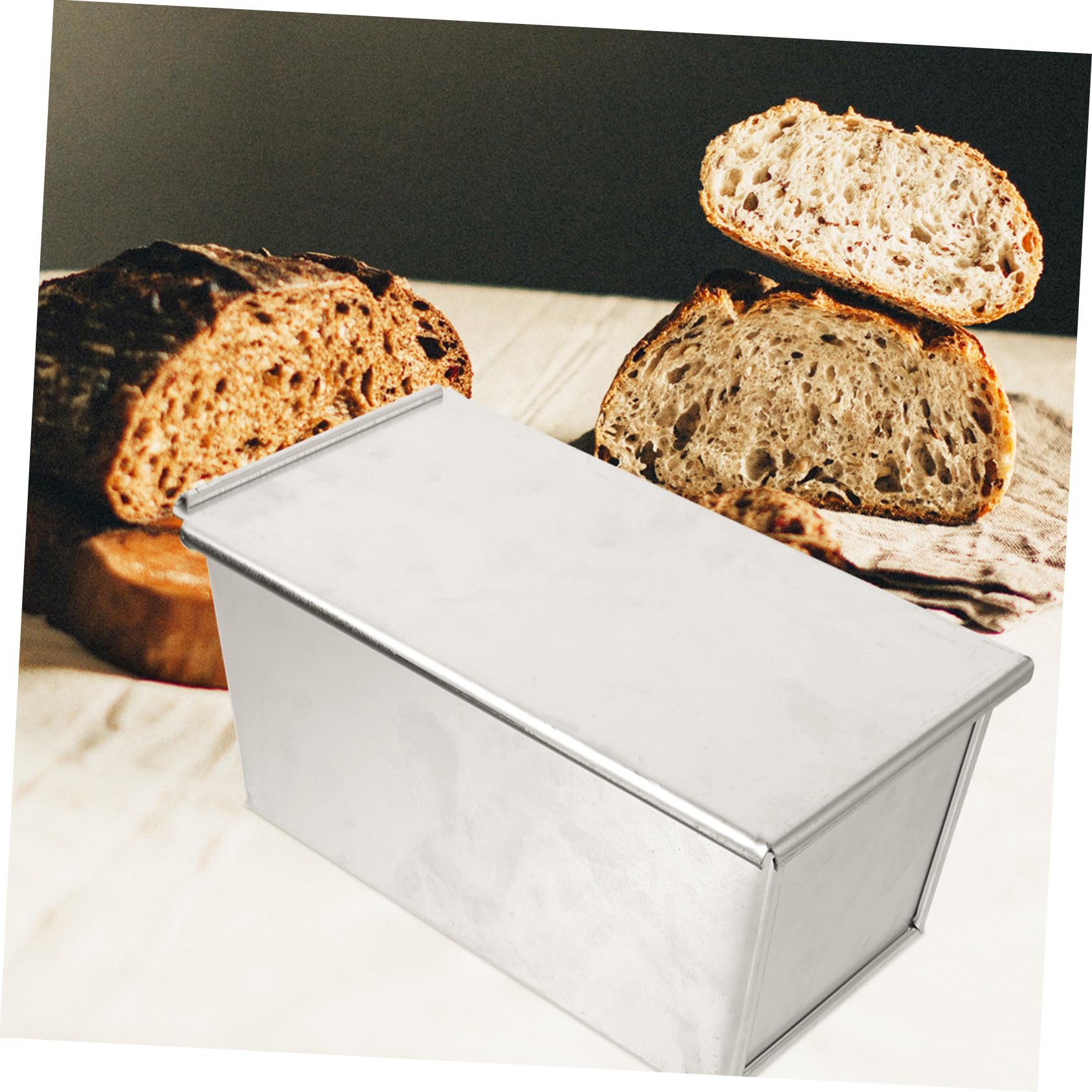 VALICLUD Antihaftbeschichtete mit Schneller Wärmeleitung Aluminiumlegierung Toastpfanne mit Deckel Metall Brotbackform und Gleichmäßiger Hitze für Bäckerei und Party